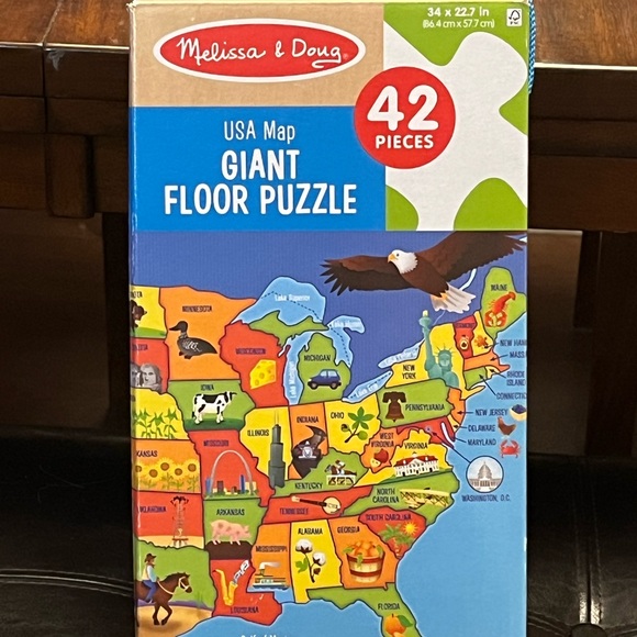 Melissa & Doug Toys Melissa Doug Usa Map Colorful Floor